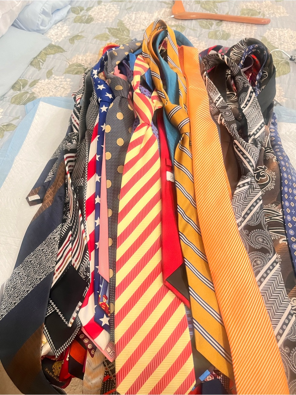 Lot of 50 plus Men's Assorted Necktie Bundle - Yellow, Red, Blue & More